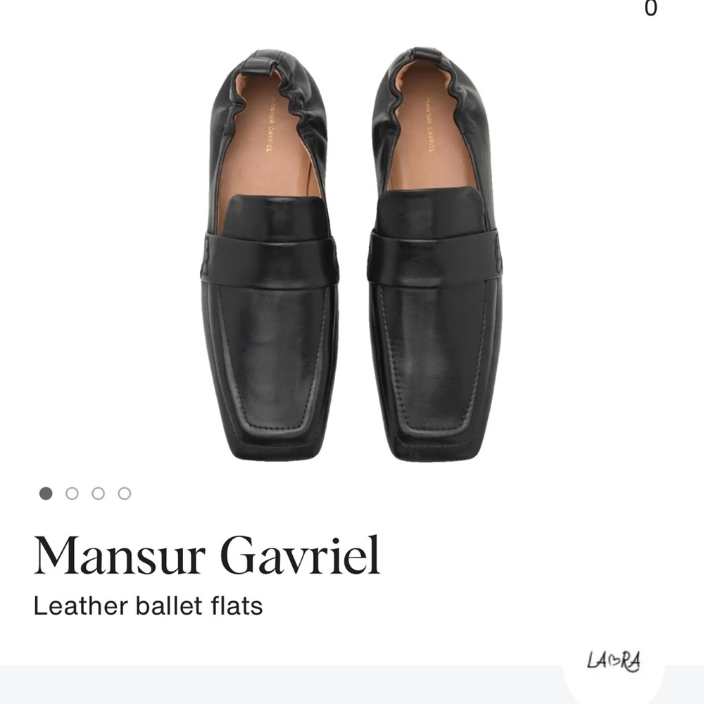 Mansur Gavriel Black Leather Ballet Flats